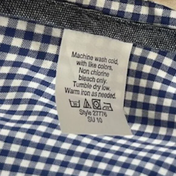 Vintage J.Crew Blue Gingham 100% Cotton Blazer - new! - Picture 12 of 13